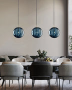 Pendant Lamp Textured Glass Globe & Adjustable Cable