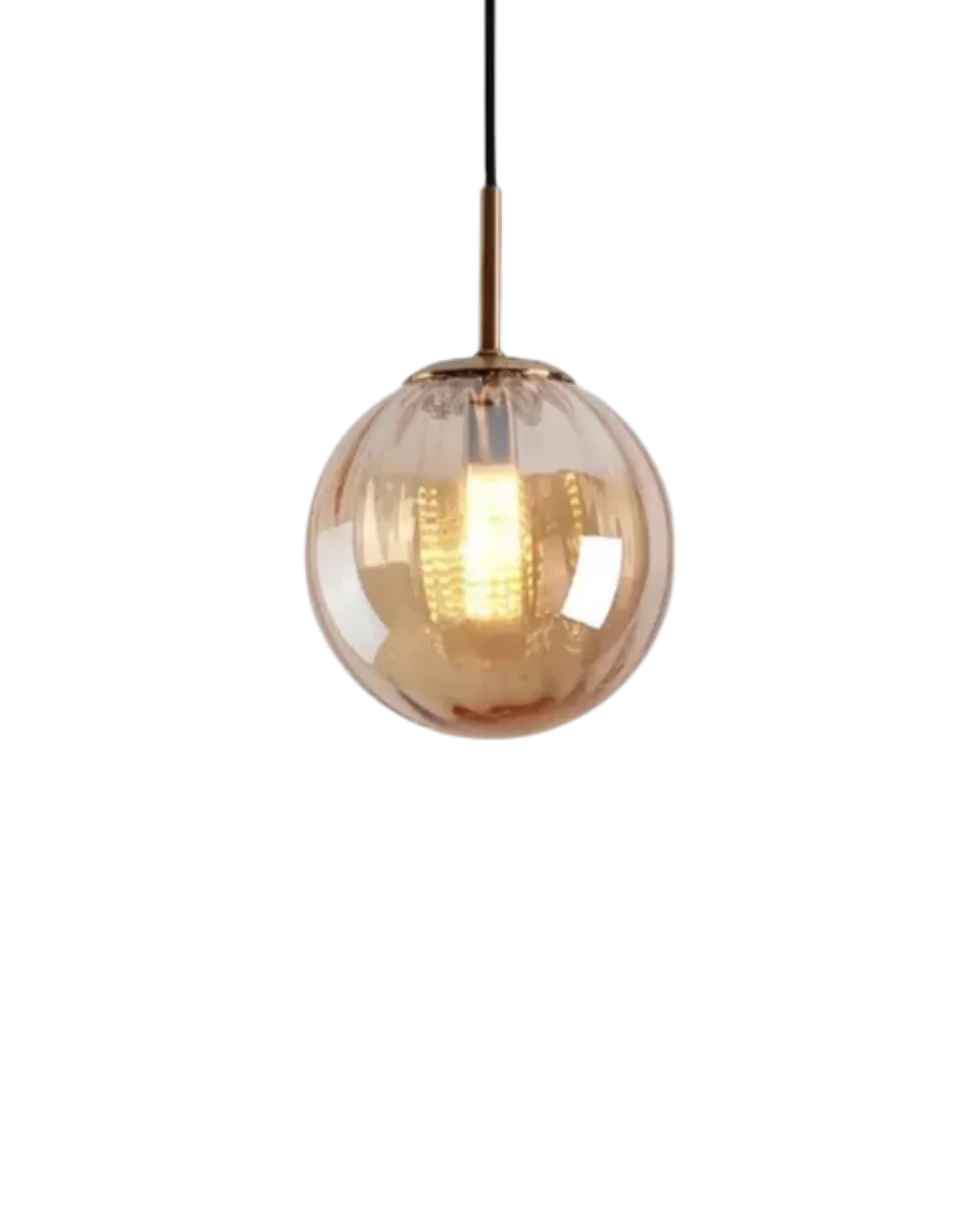 Pendant Lamp Textured Glass Globe & Adjustable Cable