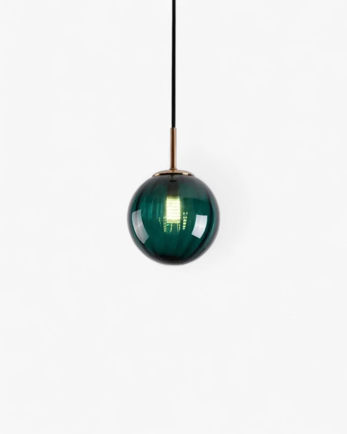 Pendant Lamp Textured Glass Globe & Adjustable Cable