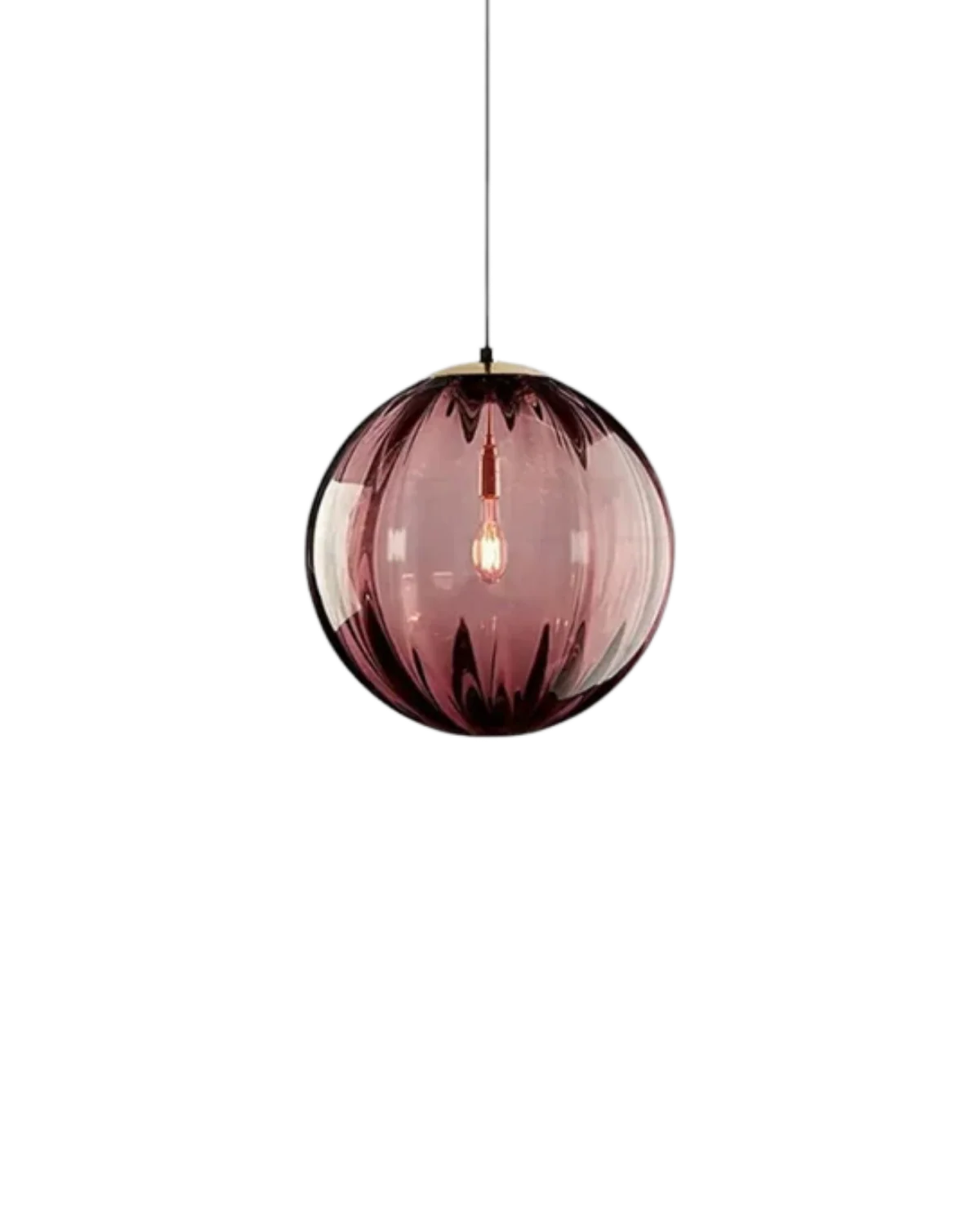 Pendant Lamp Textured Glass Globe & Adjustable Cable