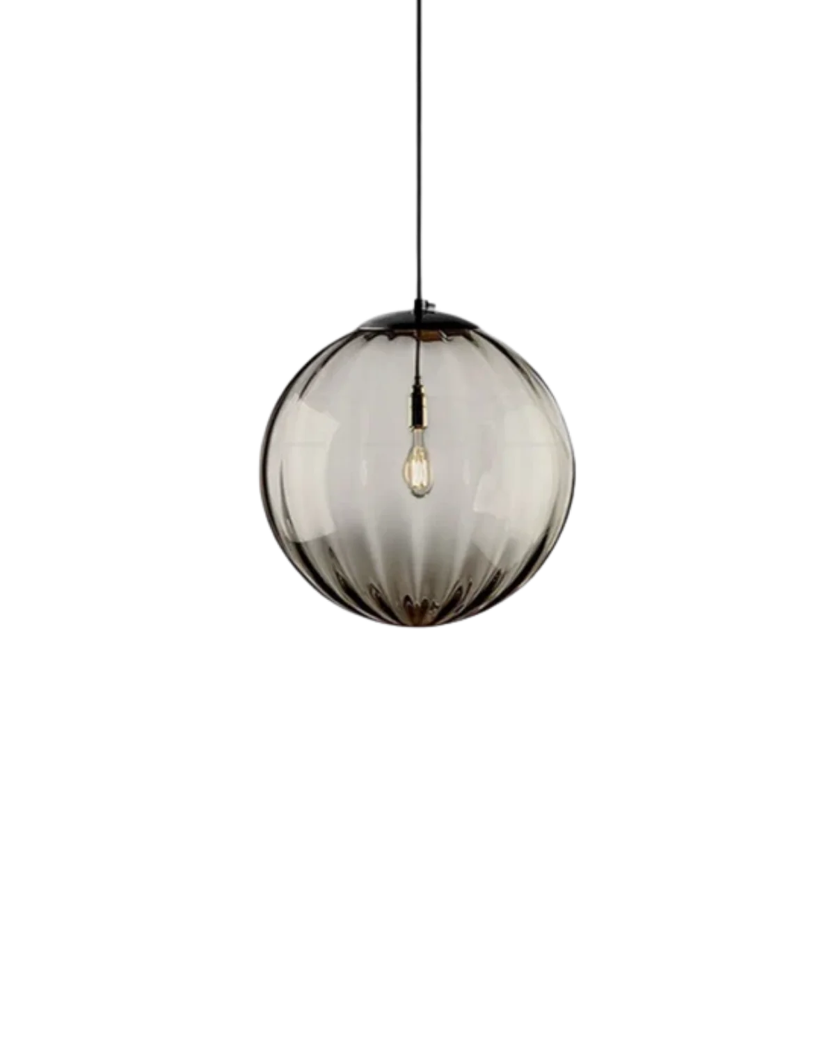 Pendant Lamp Textured Glass Globe & Adjustable Cable