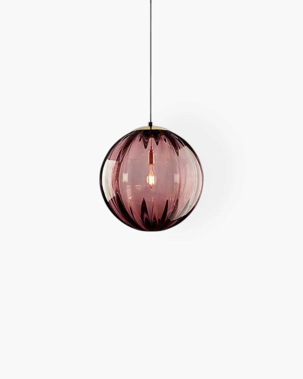 Pendant Lamp Textured Glass Globe & Adjustable Cable