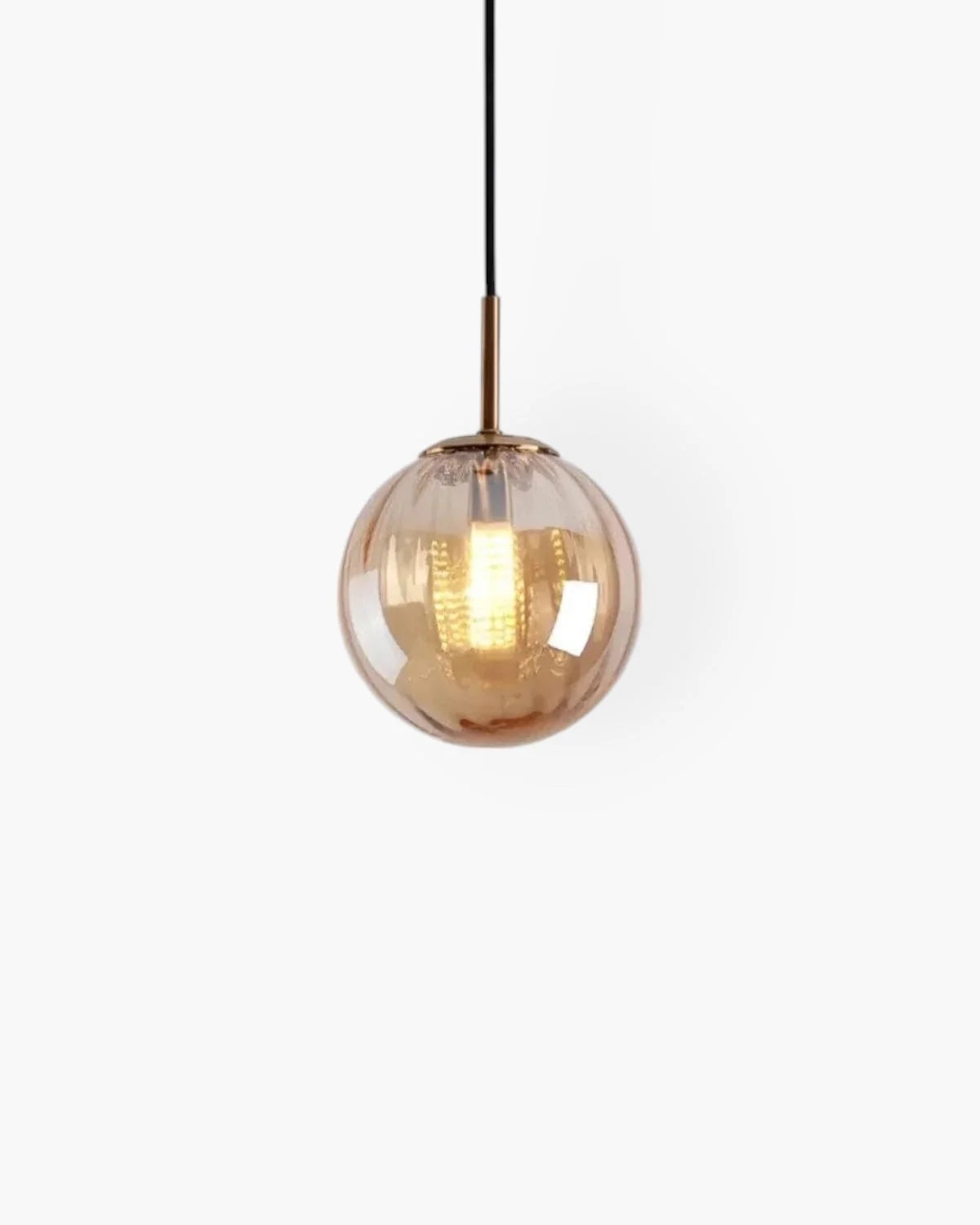 Pendant Lamp Textured Glass Globe & Adjustable Cable