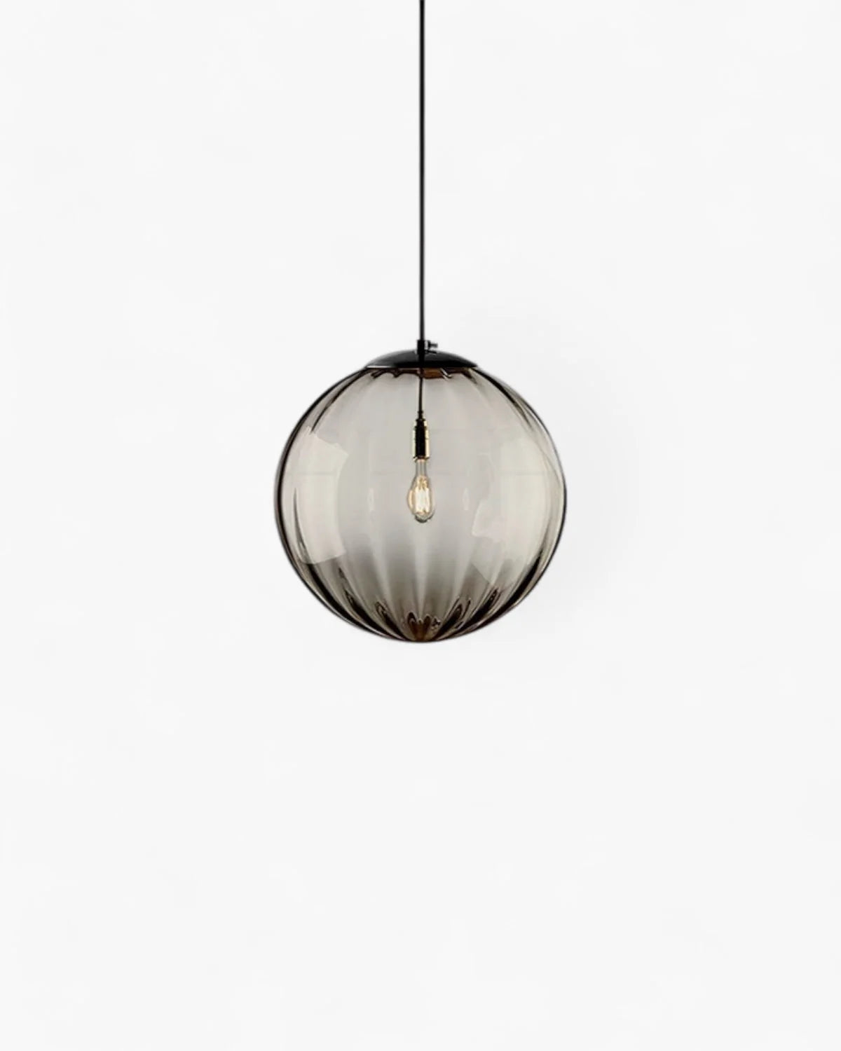 Pendant Lamp Textured Glass Globe & Adjustable Cable