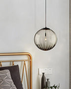 Pendant Lamp Textured Glass Globe & Adjustable Cable