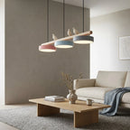 Pendant Lamp Three Bird Wooden Shades 80 cm