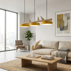 Pendant Lamp Three Bird Wooden Shades 80 cm