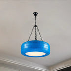 Pendant Lamp Tire-Shaped Rubber Metal Chain LED Bulb Included