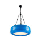 Pendant Lamp Tire-Shaped Rubber Metal Chain LED Bulb Included