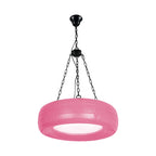 Pendant Lamp Tire-Shaped Rubber Metal Chain LED Bulb Included
