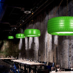 Pendant Lamp Tire-Shaped Rubber Metal Chain LED Bulb Included