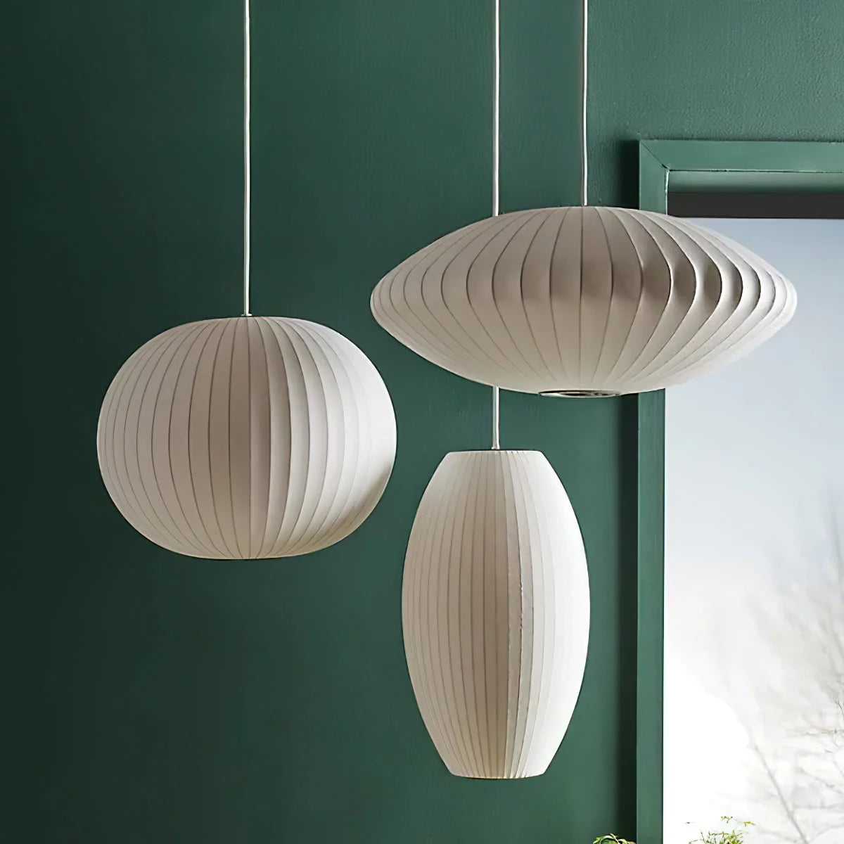 Pendant Lamp Translucent Steel Wireframe Soft Ambient Light