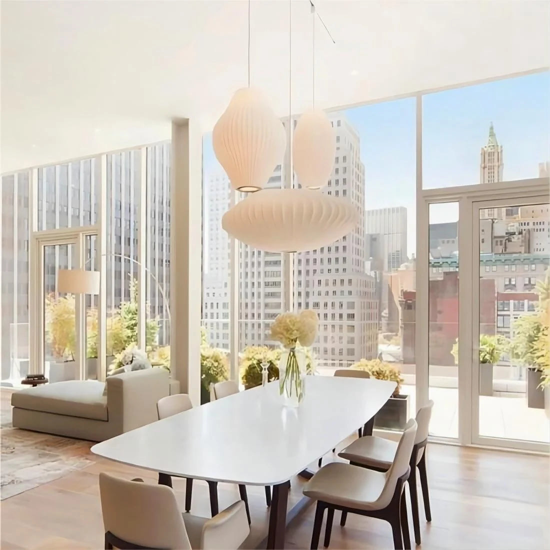 Pendant Lamp Translucent Steel Wireframe Soft Ambient Light