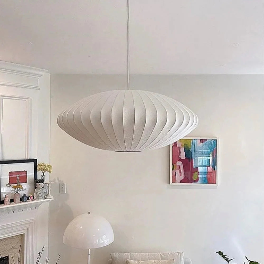 Pendant Lamp Translucent Steel Wireframe Soft Ambient Light