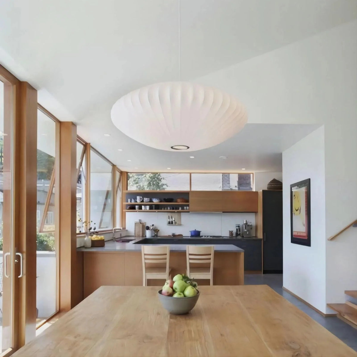 Pendant Lamp Translucent Steel Wireframe Soft Ambient Light