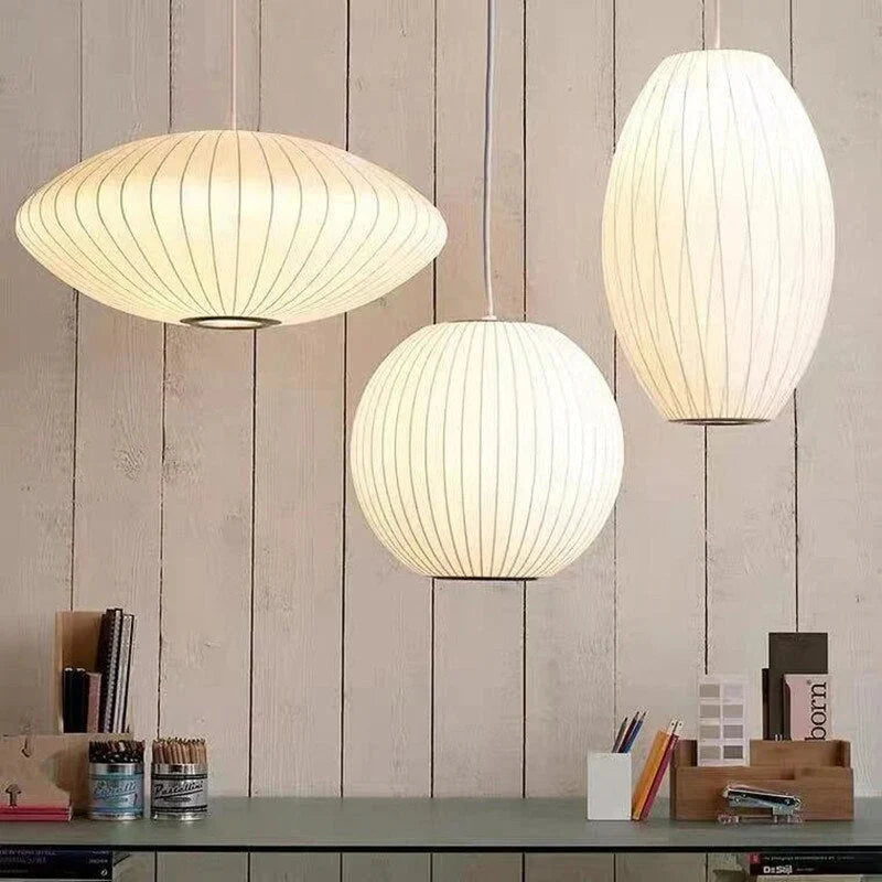 Pendant Lamp Translucent Steel Wireframe Soft Ambient Light