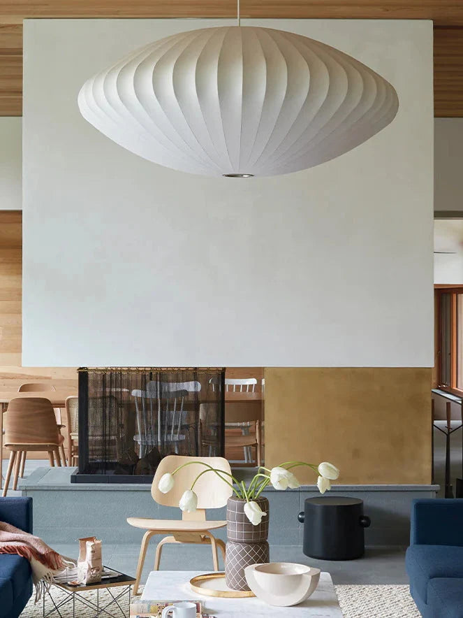 Pendant Lamp Translucent Steel Wireframe Soft Ambient Light
