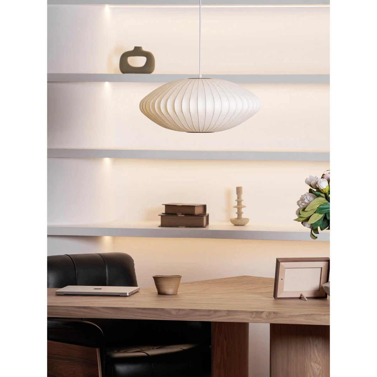 Pendant Lamp Translucent Steel Wireframe Soft Ambient Light