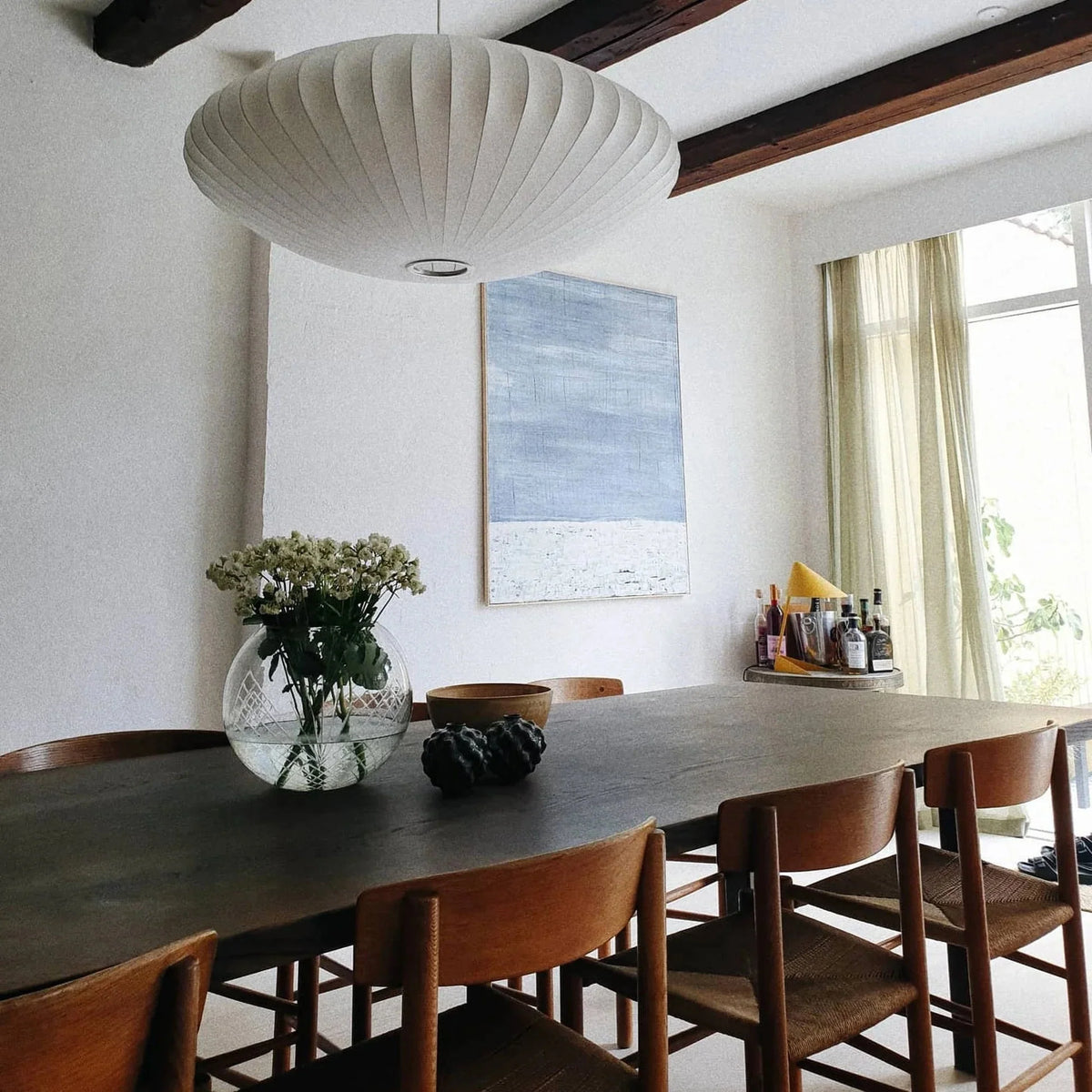 Pendant Lamp Translucent Steel Wireframe Soft Ambient Light