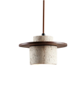 Pendant Lamp Travertine & Walnut Warm Indirect Glow