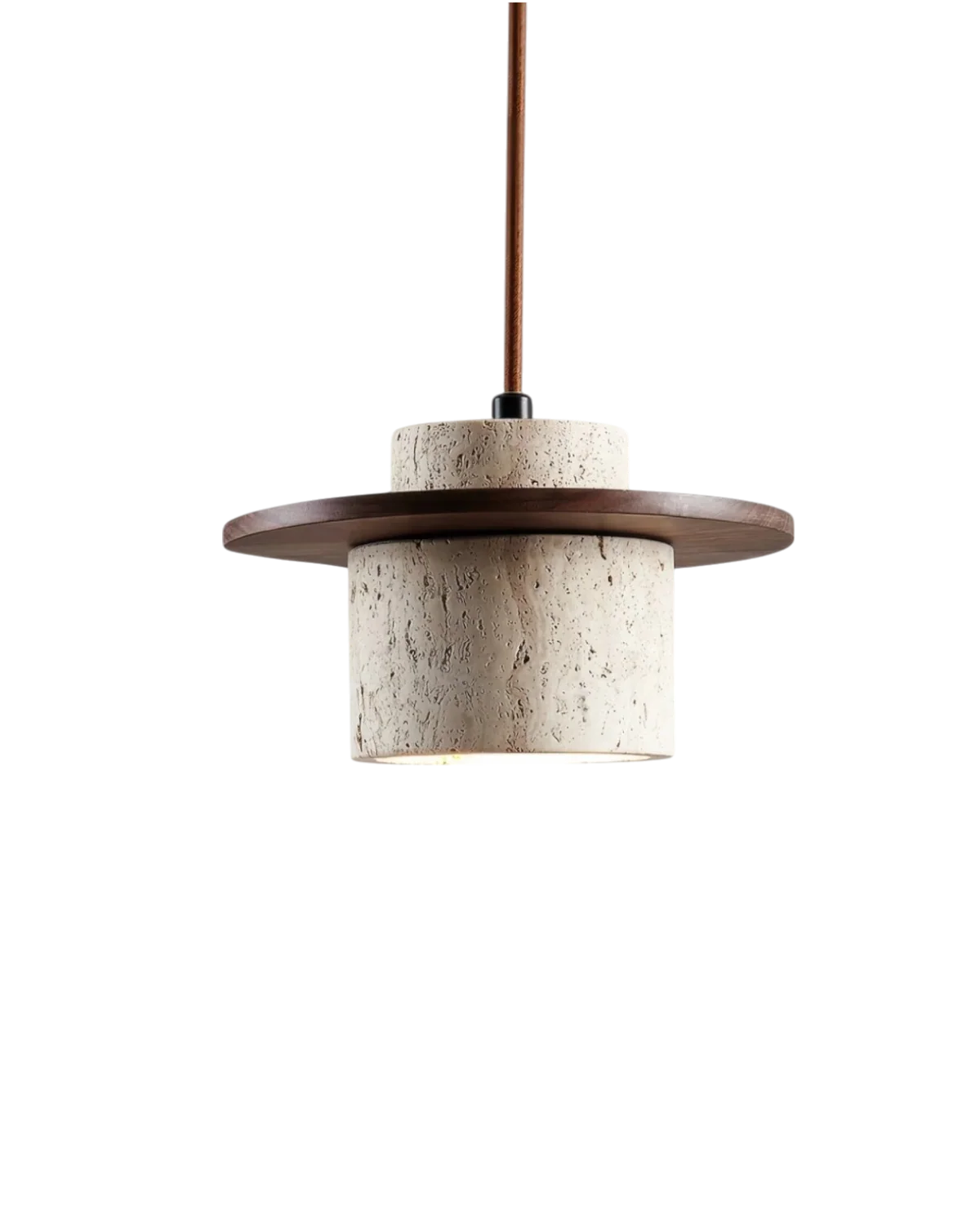 Pendant Lamp Travertine & Walnut Warm Indirect Glow