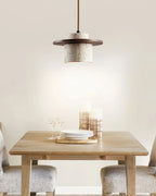 Pendant Lamp Travertine & Walnut Warm Indirect Glow