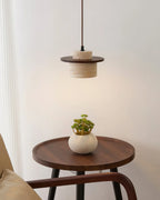 Pendant Lamp Travertine & Walnut Warm Indirect Glow