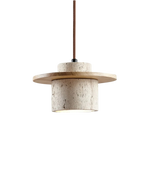 Pendant Lamp Travertine & Walnut Warm Indirect Glow