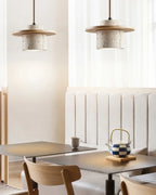 Pendant Lamp Travertine & Walnut Warm Indirect Glow