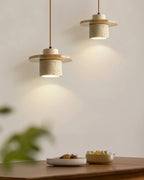Pendant Lamp Travertine & Walnut Warm Indirect Glow