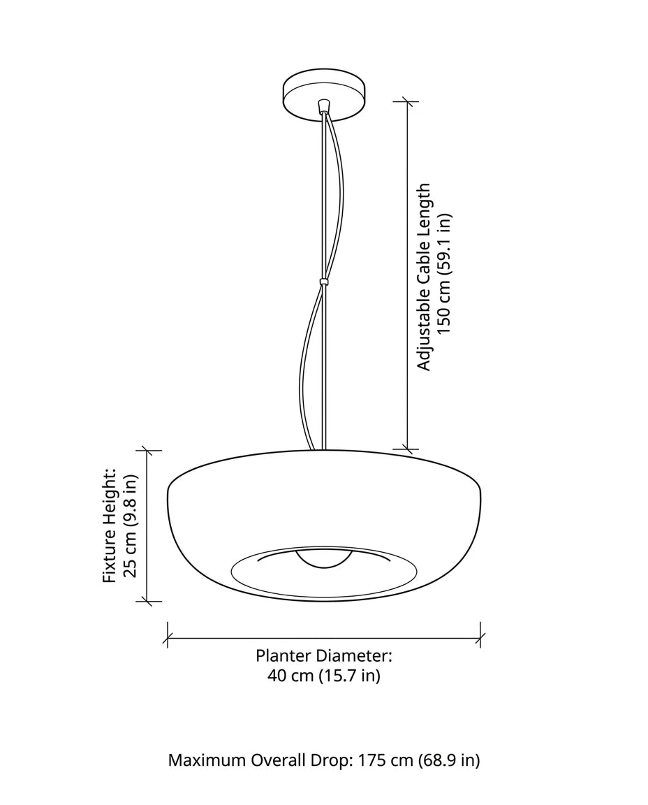 Pendant Lamp With Integrated Planter