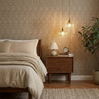 Pendant Light Adjustable Height Glass Shade & Brass Finish