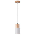 Pendant Light Aluminum Shade Wood Accents Adjustable Height