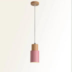 Pendant Light Aluminum Shade Wood Accents Adjustable Height