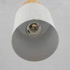 Pendant Light Aluminum Shade Wood Accents Adjustable Height