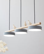 Pendant Light Bird-Shaped Glass & Metal Adjustable Height