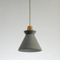 Pendant Light Concrete Shade & Wood Fixture E26/E27 Socket