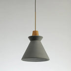 Pendant Light Concrete Shade & Wood Fixture E26/E27 Socket