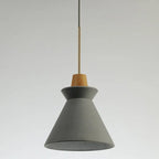 Pendant Light Concrete Shade & Wood Fixture E26/E27 Socket
