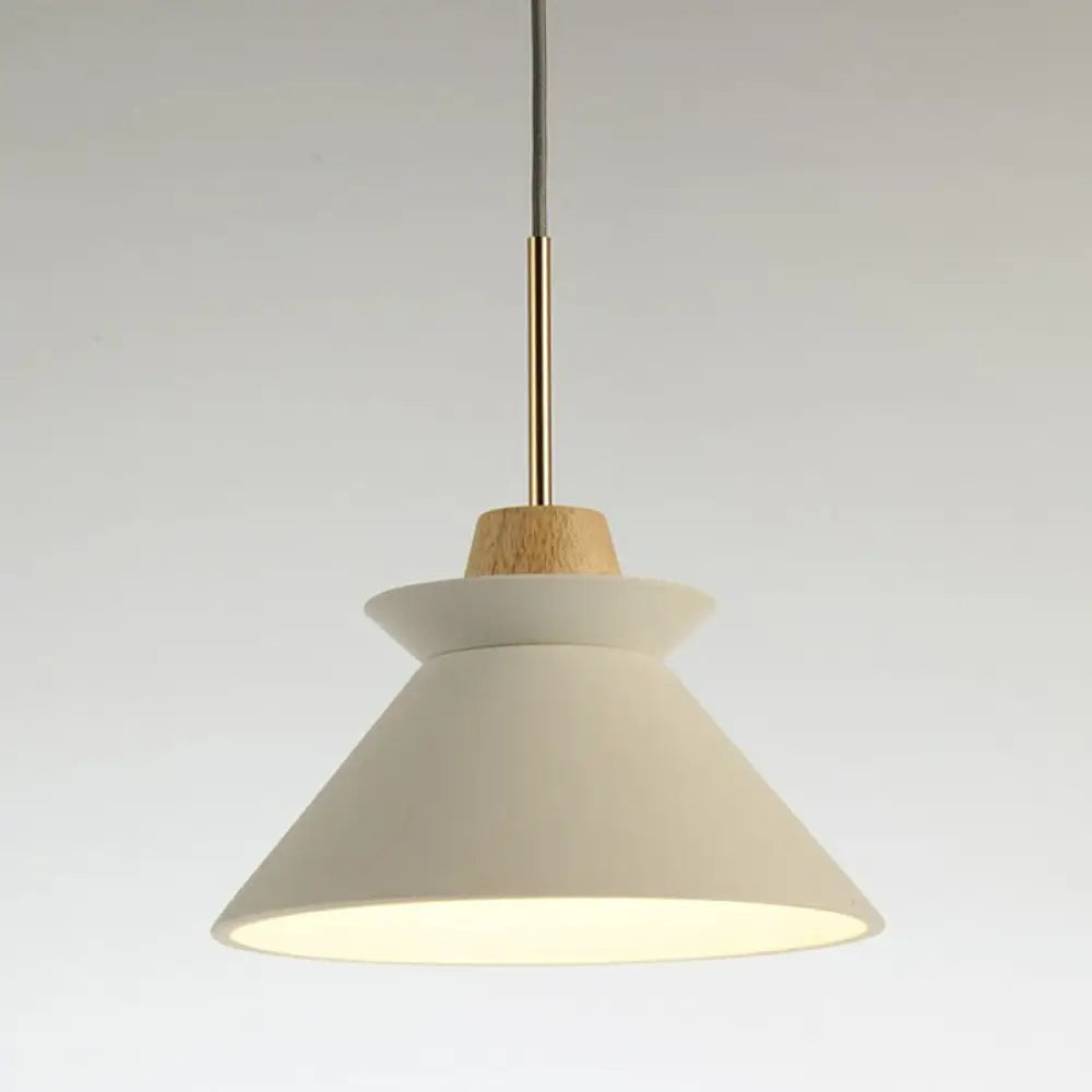 Pendant Light Concrete Shade & Wood Fixture E26/E27 Socket