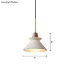 Pendant Light Concrete Shade & Wood Fixture E26/E27 Socket