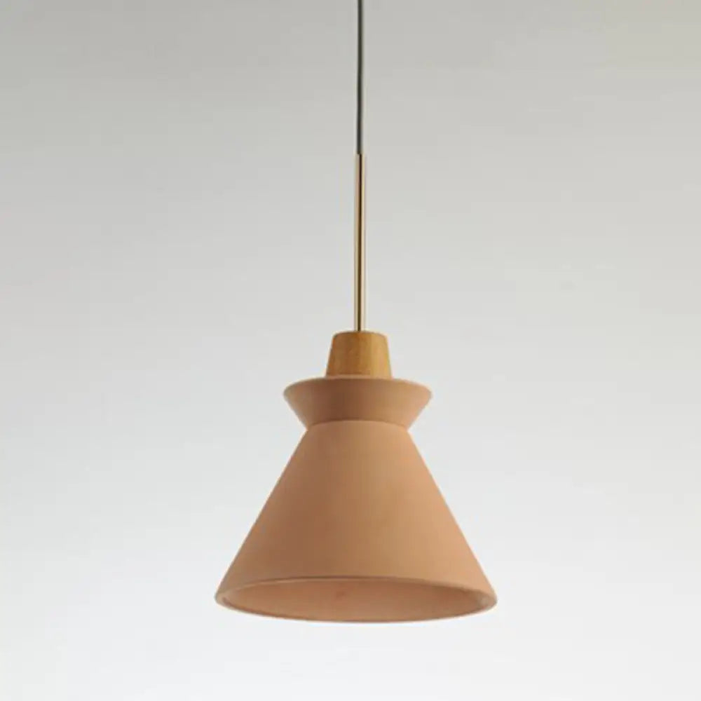 Pendant Light Concrete Shade & Wood Fixture E26/E27 Socket