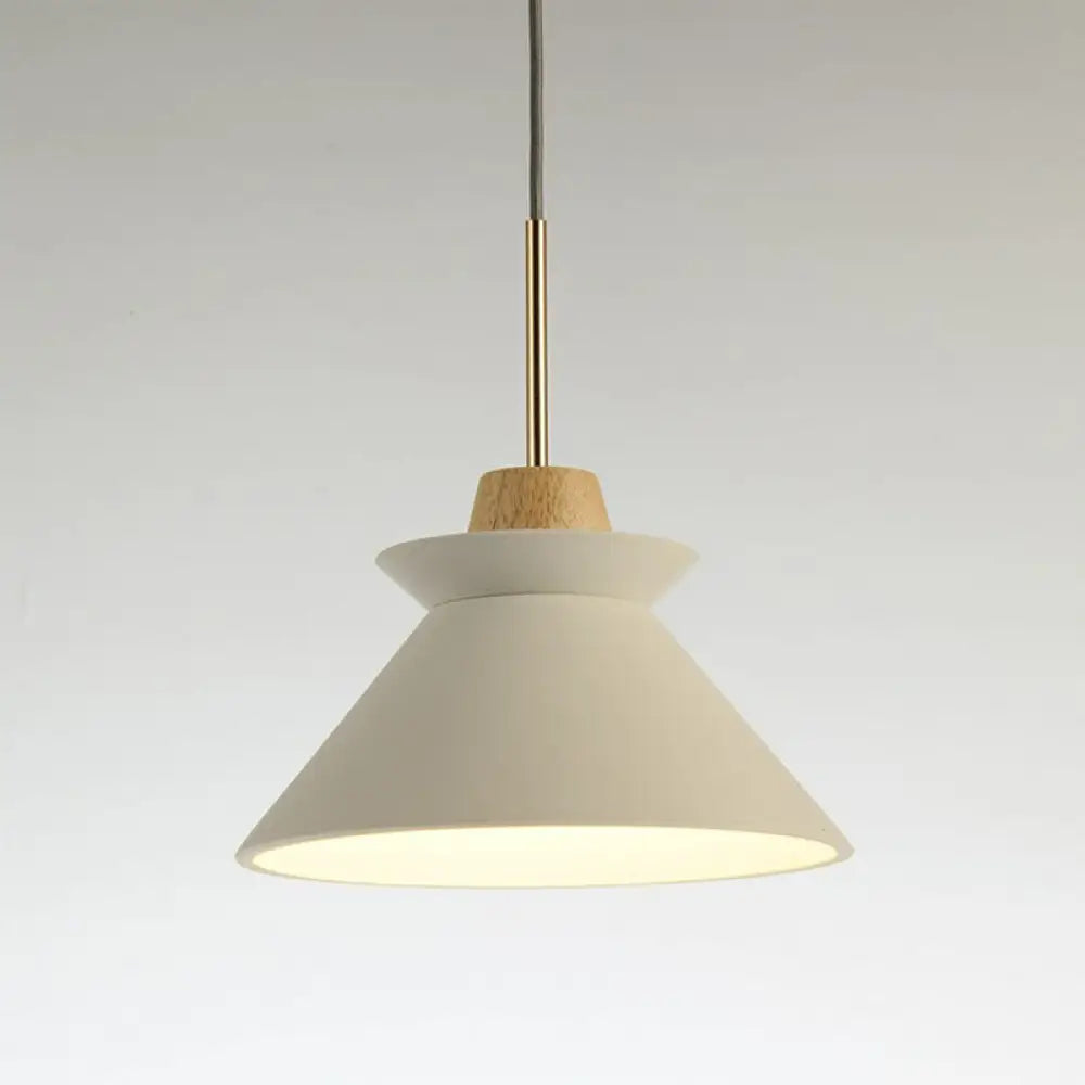 Pendant Light Concrete Shade & Wood Fixture E26/E27 Socket