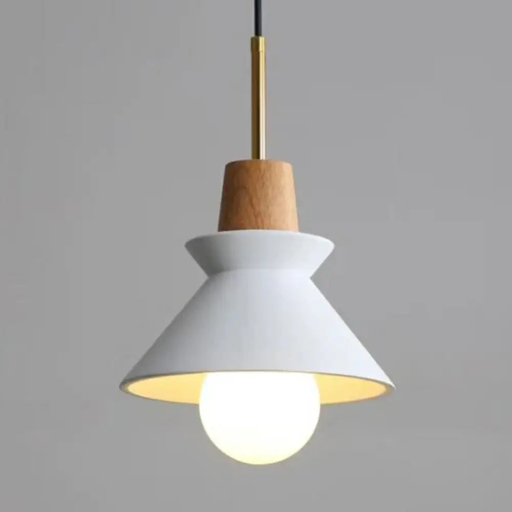Pendant Light Concrete Shade & Wood Fixture E26/E27 Socket