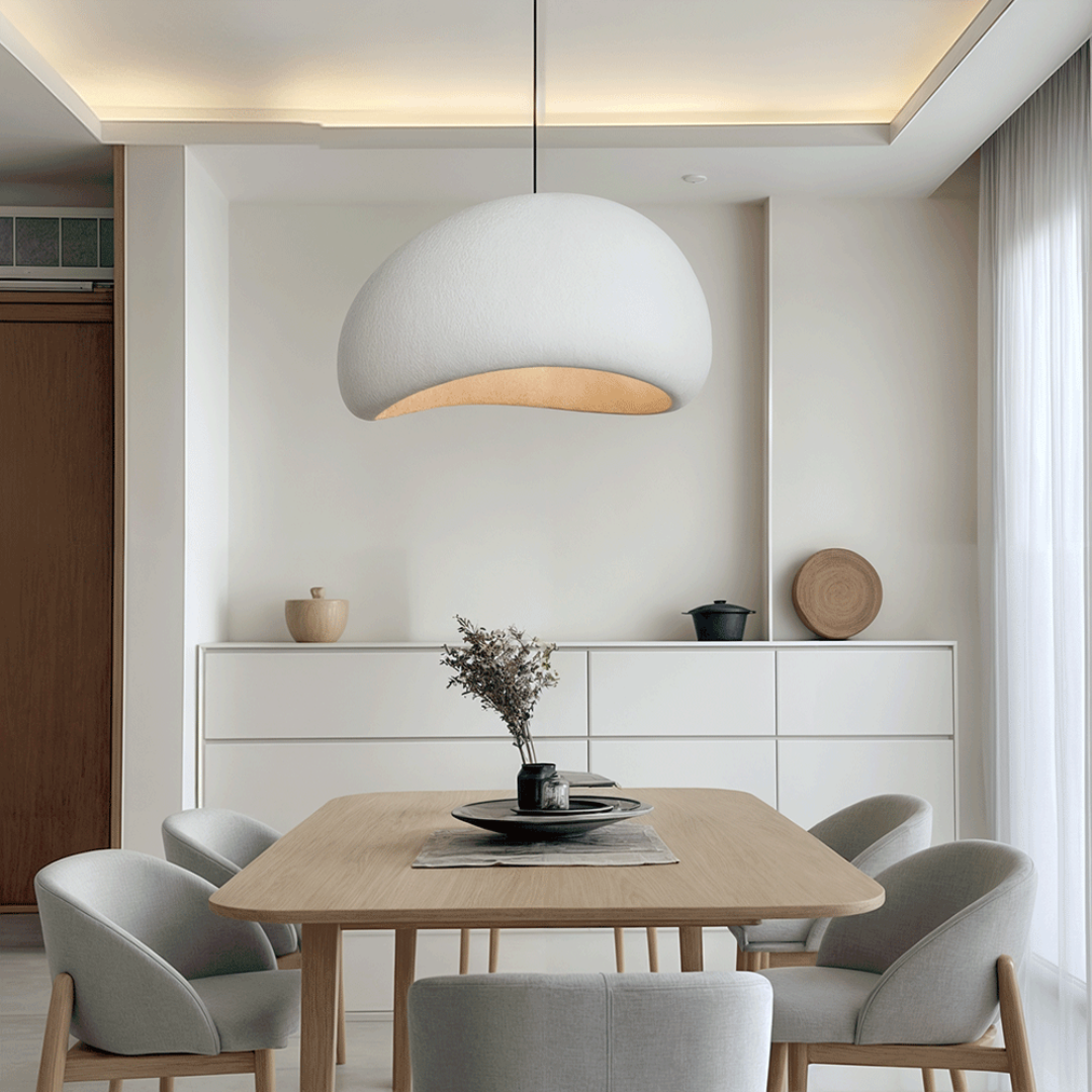 Pendant Light Dimmable Adjustable Height Glass & Metal