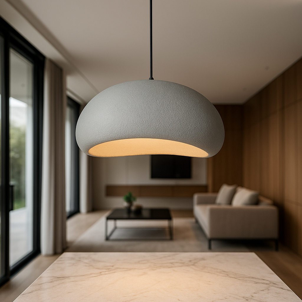 Pendant Light Dimmable Adjustable Height Glass & Metal