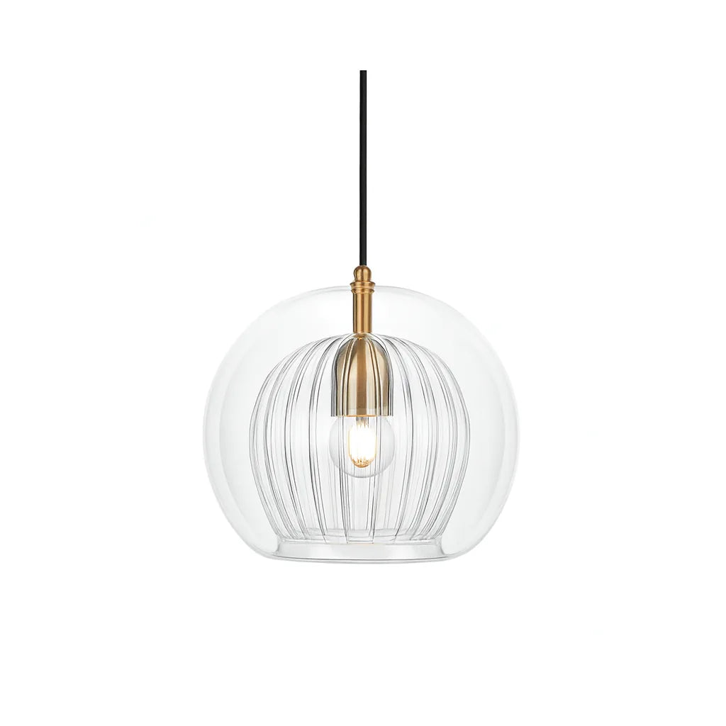 Pendant Light Double Glass Globe 3-Level Dimming Remote