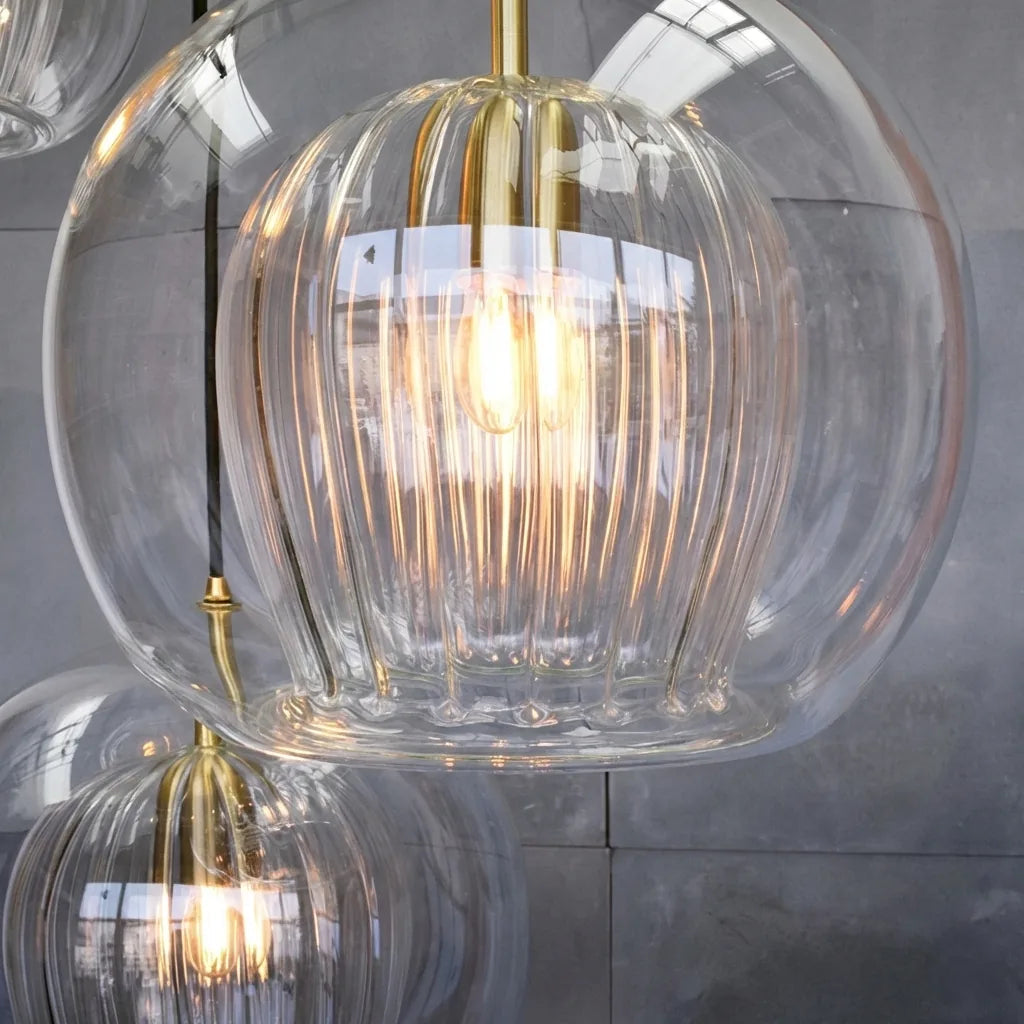 Pendant Light Double Glass Globe 3-Level Dimming Remote