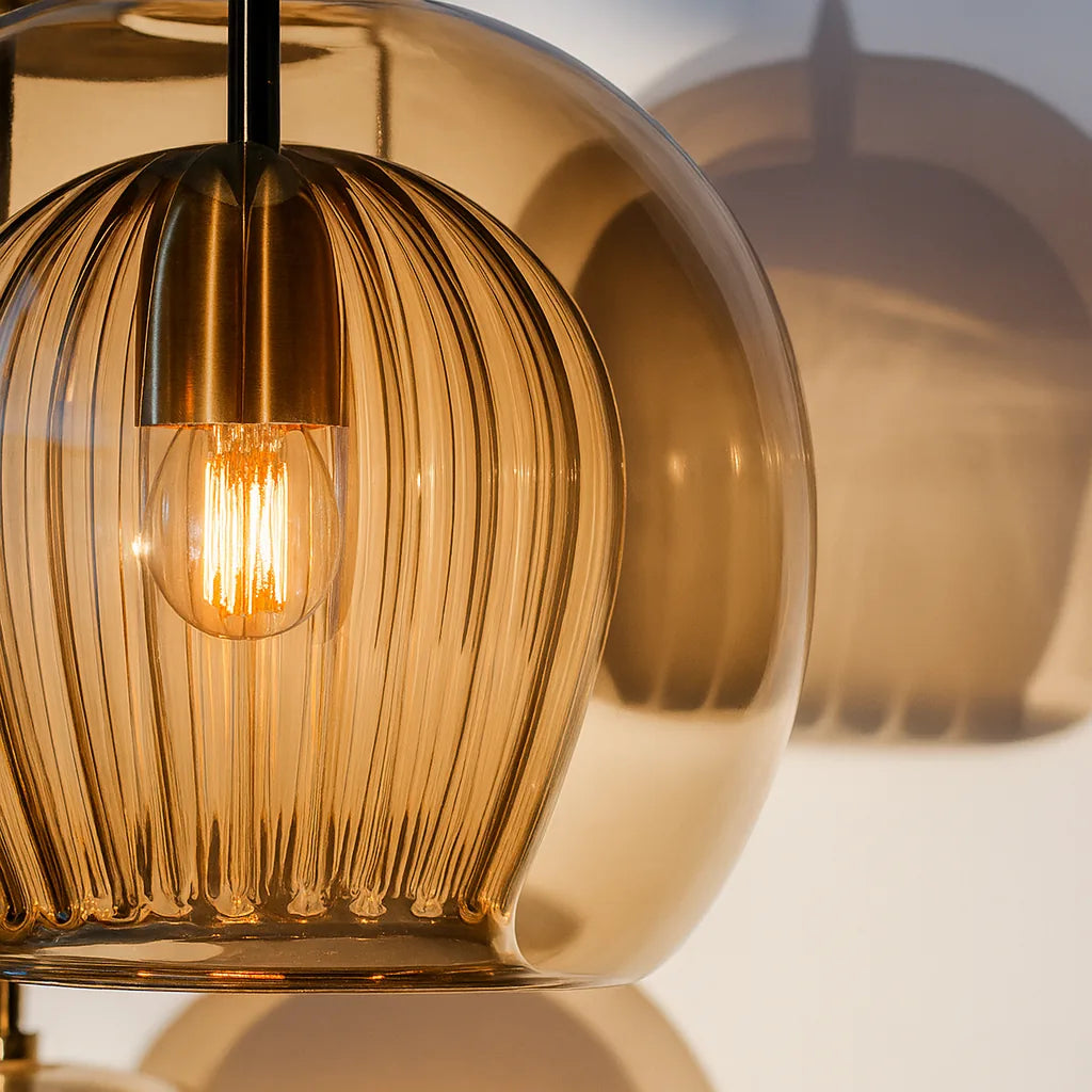 Pendant Light Double Glass Globe 3-Level Dimming Remote