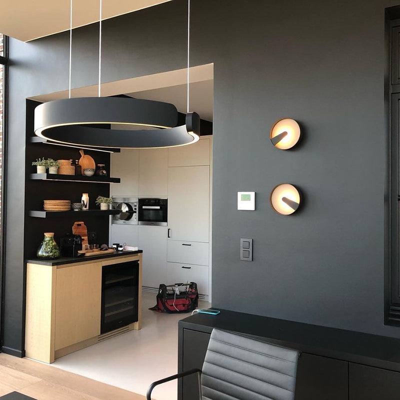 Pendant Light Dual-Ring Warm White LED Adjustable Height